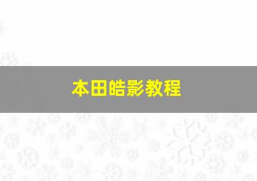 本田皓影教程