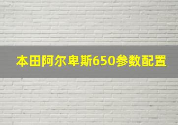 本田阿尔卑斯650参数配置