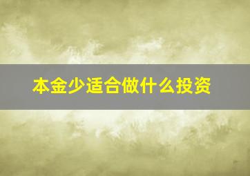 本金少适合做什么投资