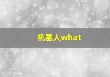 机器人what