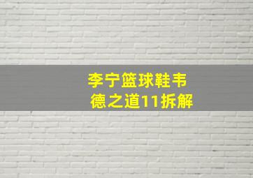 李宁篮球鞋韦德之道11拆解