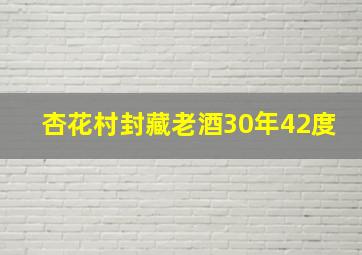 杏花村封藏老酒30年42度