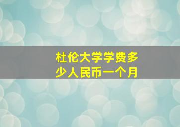 杜伦大学学费多少人民币一个月