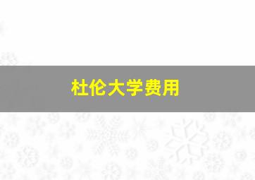 杜伦大学费用