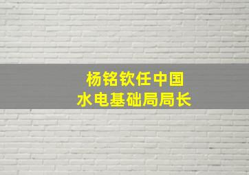 杨铭钦任中国水电基础局局长