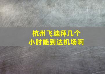 杭州飞迪拜几个小时能到达机场啊