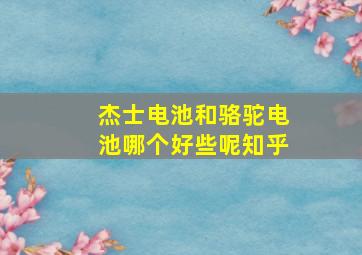 杰士电池和骆驼电池哪个好些呢知乎