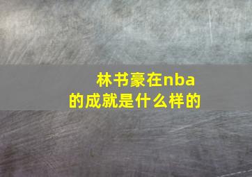 林书豪在nba的成就是什么样的