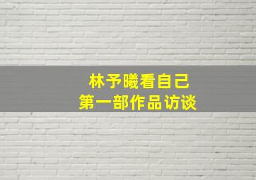 林予曦看自己第一部作品访谈