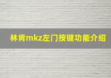 林肯mkz左门按键功能介绍