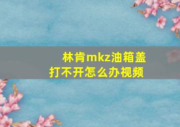 林肯mkz油箱盖打不开怎么办视频