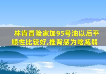 林肯冒险家加95号油以后平顺性比较好,推背感为啥减弱