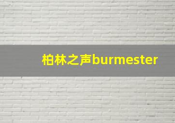 柏林之声burmester