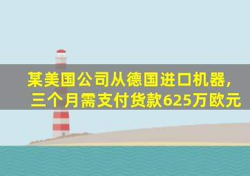 某美国公司从德国进口机器,三个月需支付货款625万欧元