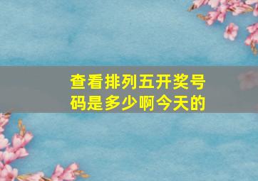 查看排列五开奖号码是多少啊今天的