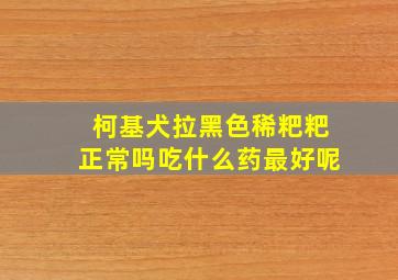 柯基犬拉黑色稀粑粑正常吗吃什么药最好呢