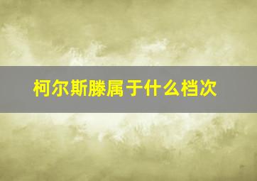 柯尔斯滕属于什么档次