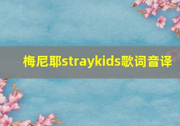 梅尼耶straykids歌词音译