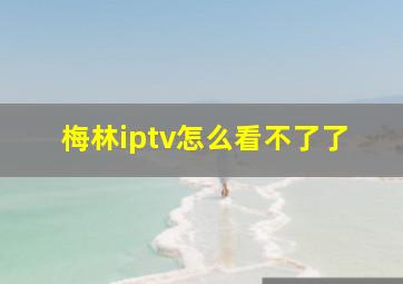 梅林iptv怎么看不了了