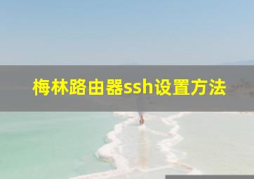 梅林路由器ssh设置方法