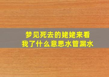 梦见死去的姥姥来看我了什么意思水管漏水