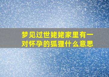 梦见过世姥姥家里有一对怀孕的狐狸什么意思