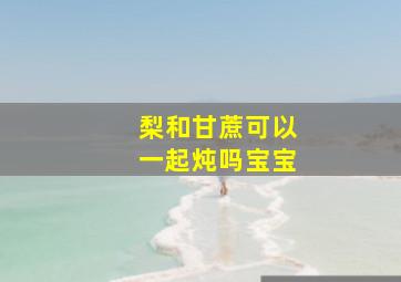 梨和甘蔗可以一起炖吗宝宝