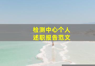 检测中心个人述职报告范文