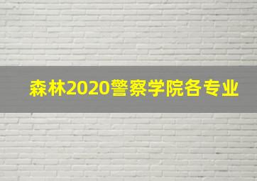 森林2020警察学院各专业