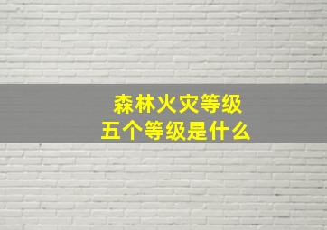 森林火灾等级五个等级是什么