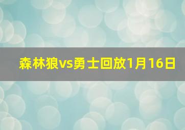 森林狼vs勇士回放1月16日