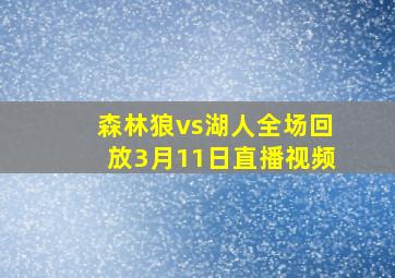 森林狼vs湖人全场回放3月11日直播视频