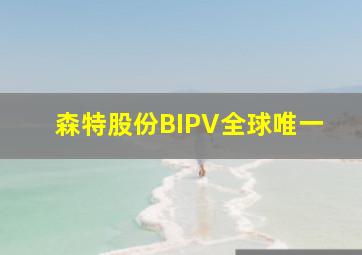 森特股份BIPV全球唯一