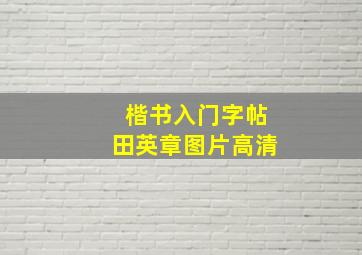 楷书入门字帖田英章图片高清