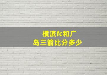 横滨fc和广岛三箭比分多少