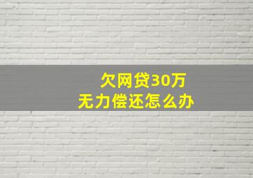 欠网贷30万无力偿还怎么办