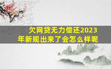 欠网贷无力偿还2023年新规出来了会怎么样呢