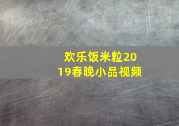 欢乐饭米粒2019春晚小品视频