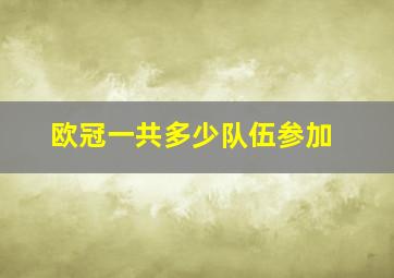 欧冠一共多少队伍参加