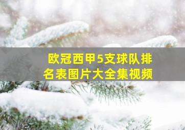 欧冠西甲5支球队排名表图片大全集视频