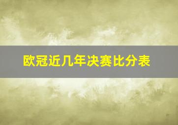 欧冠近几年决赛比分表