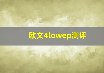 欧文4lowep测评