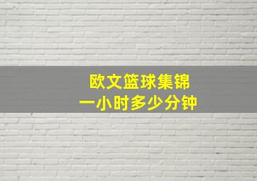 欧文篮球集锦一小时多少分钟