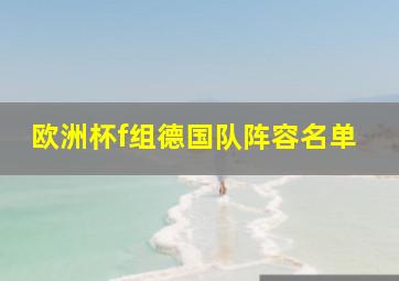 欧洲杯f组德国队阵容名单