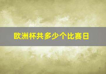 欧洲杯共多少个比赛日