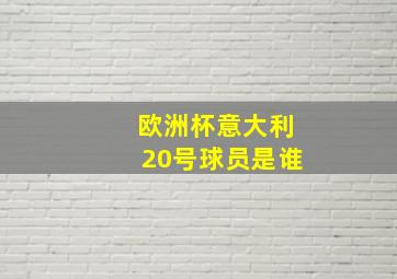 欧洲杯意大利20号球员是谁