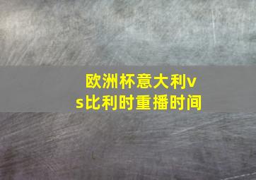 欧洲杯意大利vs比利时重播时间