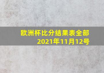 欧洲杯比分结果表全部2021年11月12号