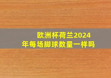 欧洲杯荷兰2024年每场脚球数量一样吗