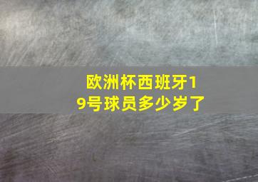 欧洲杯西班牙19号球员多少岁了